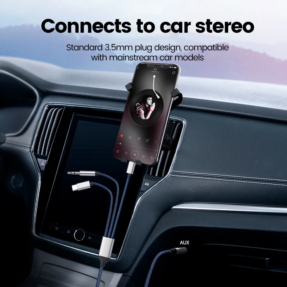 3 in 1 Type C 3.5mm Jack Aux Cable To IOS Audio Cable Adapter for iPhone iPad Car Speaker Male to Male USB-C Converter Cable-3