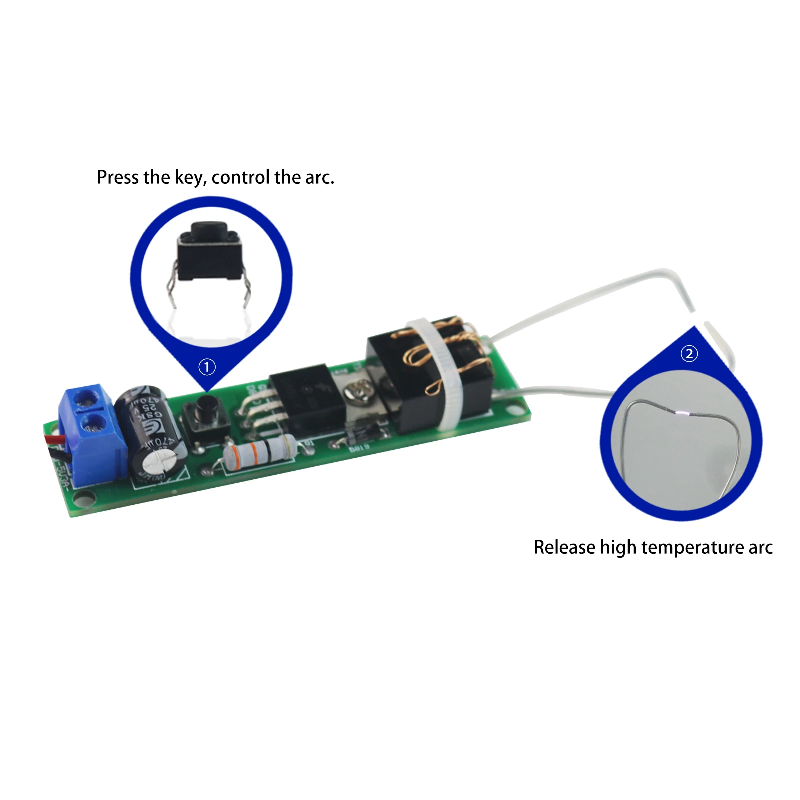 High Voltage Generator Arc Igniter DIY Kit Lighter Kit Arc Generator Kit for DIY Electronic Production Suite DC3-5V-5