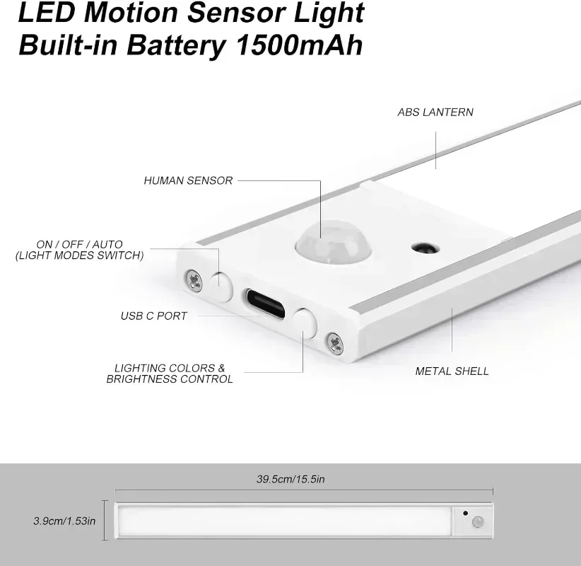 Xiaomi Wireless LED Night Light Motion Sensor USB Rechargeable For Kitchen Cabinet Night Light Wardrobe Desk Lamp Room Decor-5