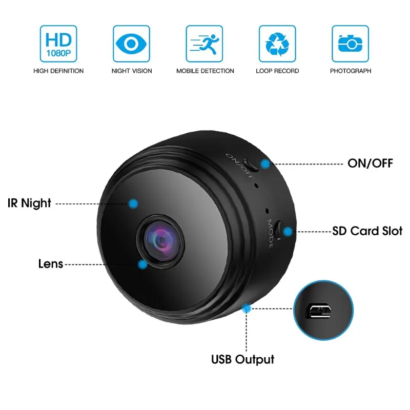 A9 Mini WiFi Camera HD 1080p Remote Wireless Voice Recorder Video Camcorder Night Vision Home Security Surveillance Cameras-2