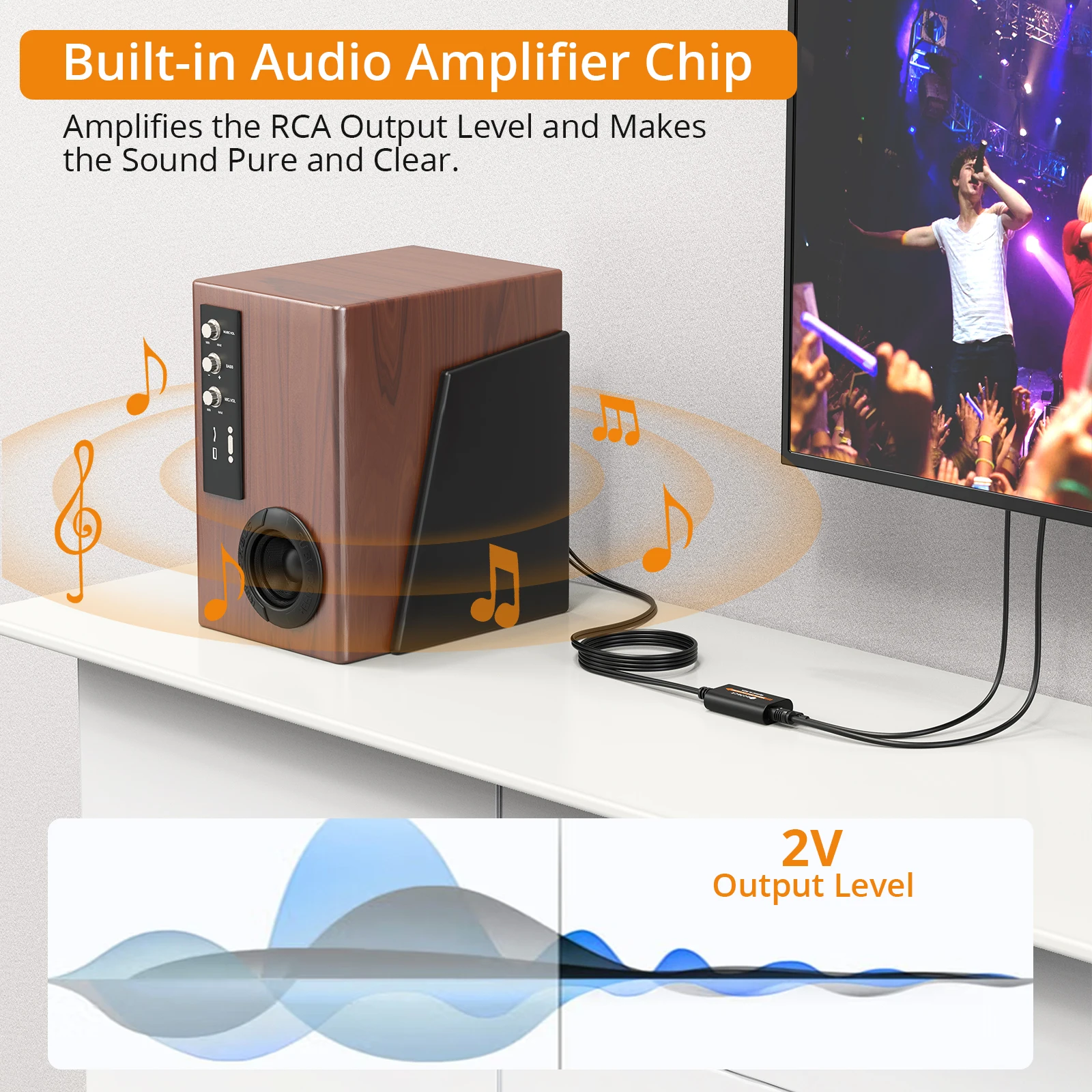 Neoteck 192kHz DAC SPDIF To RCA Digital To Analog Audio Converter Optical Toslink To RCA Audio Adapter Built-in Audio Amp Chip-3