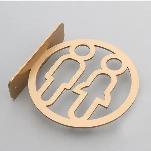 Toilets Plaque Men's and Women's Bathroom Signage Hotel WC Toilet Signage Side-mounted Restroom Reminder Public Toilet Signage-4