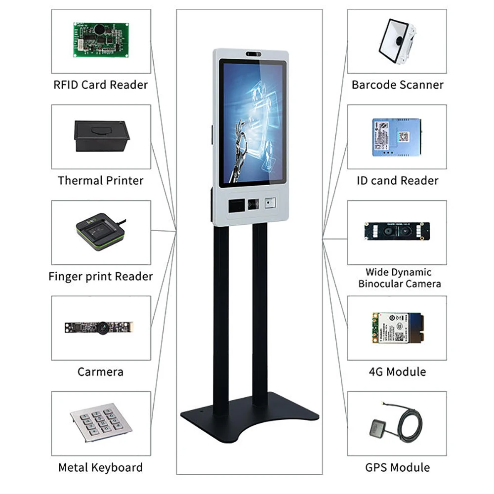 Masung Pay Booth Touch Self-service Ordering Kiosk, Self-service Payment Terminal and Ticket Collection All-in-one Kiosk-4