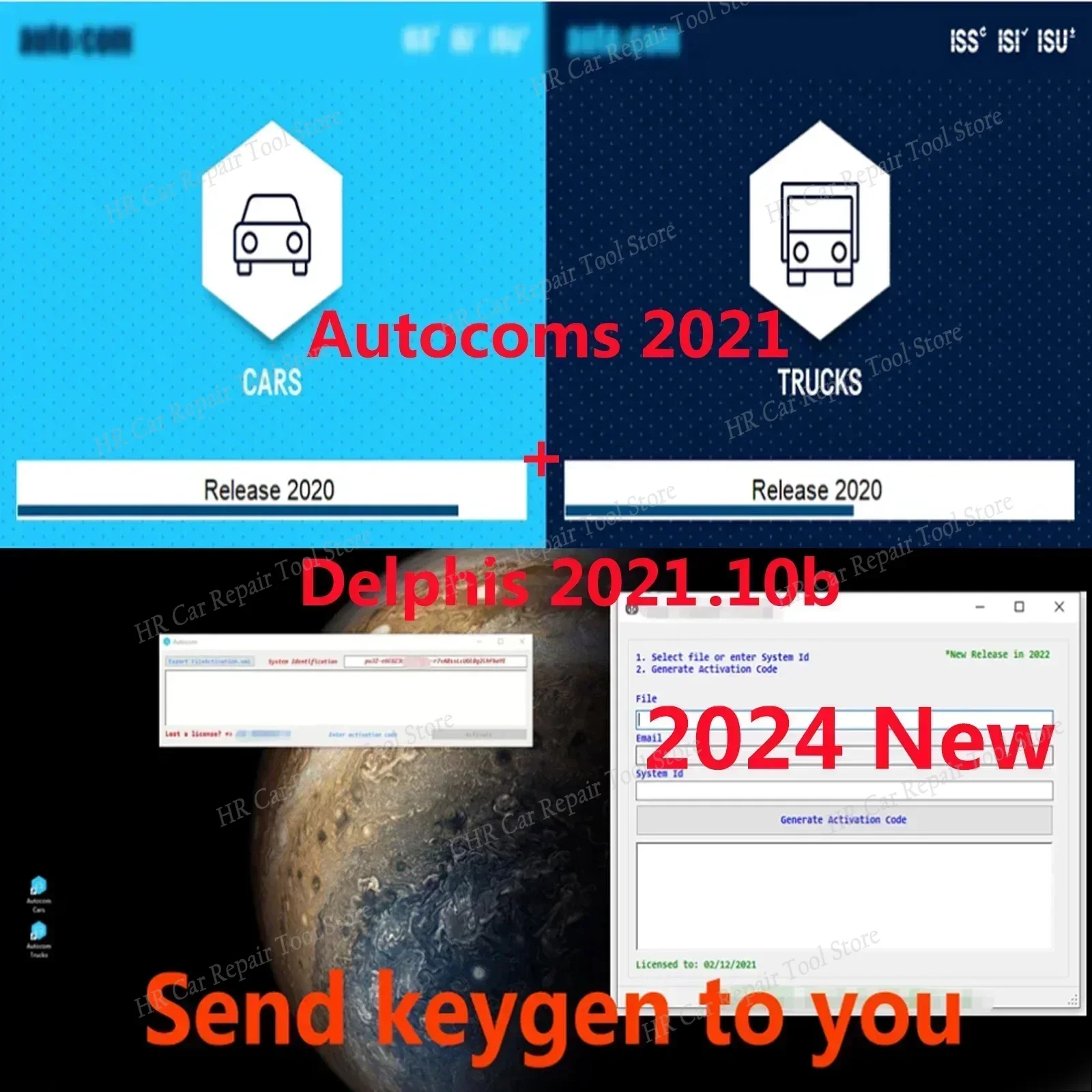 Latest Delphis 2021.10b with keygen Software DS 150 Autocoms 2021.11 Codings OBD2 Diagnostic tool Compatible with Bluetooth
