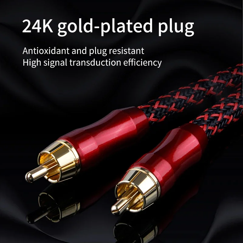 YYAUDIO 4N OFC 75ohm Hifi Digital Coaxial Audio Video Rca Cable Hi-end RCA to RCA Male Subwoofer Audio Cable 1m 2m 3m 5m 8m 10m-2