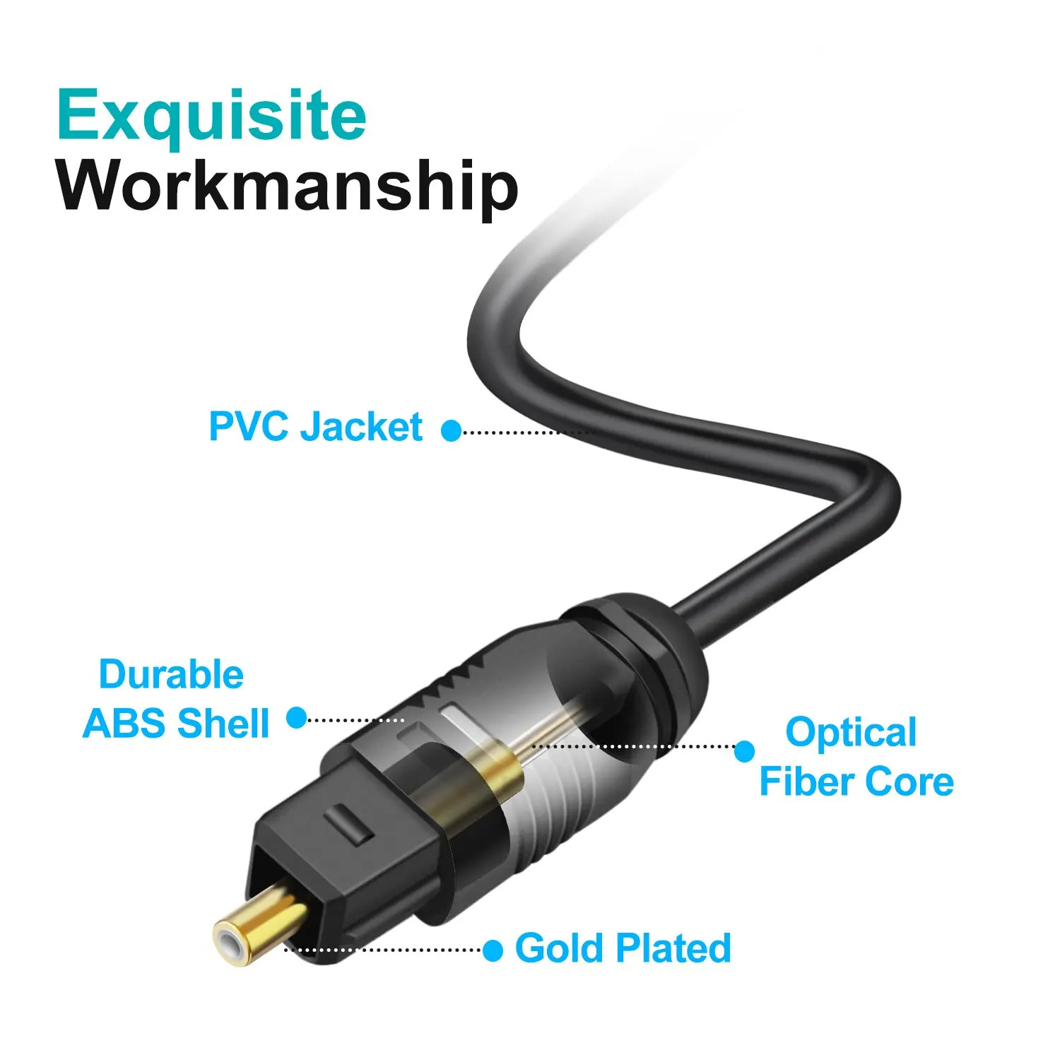 Digital Optical Audio Toslink Cable Gold Plated 6FT 1.8M 3M SPDIF MD DVD Gold Plated Cable High Quality-4