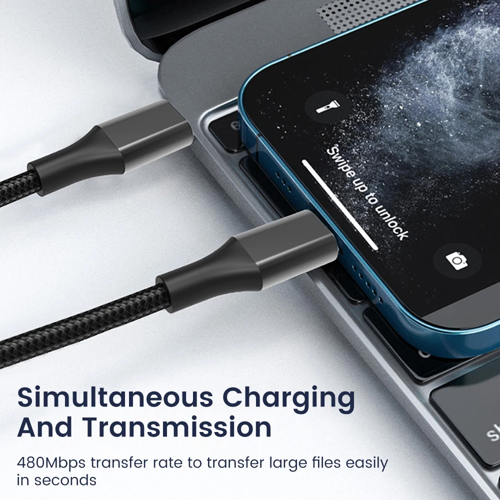 0.25m Type C Usb Cable Fast Charging Data Cable Short Portable Usb C lightning Cable Charge for IphonePower Bank Phone Wire-3