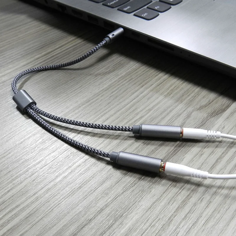 Headset Adapter Headphone Mic and Speaker Y Splitter Cable 3.5mm  Audio Male to 2 Female For Earphone Extense Mobile Audio-3