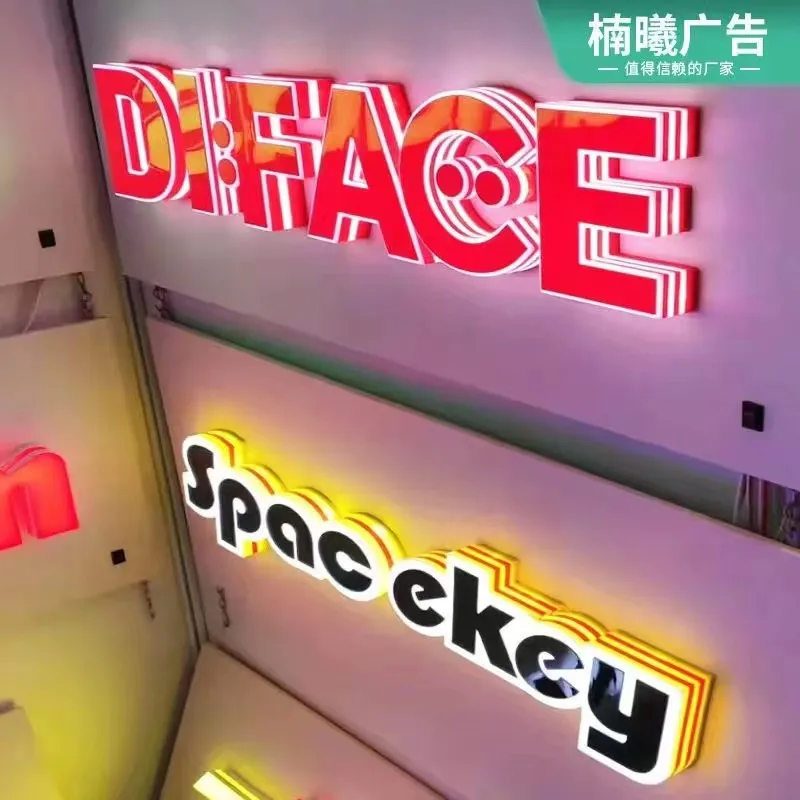 Customized LED store billboards, neon lights signage metal backlit letters, acrylic letter signs, outdoor signs, LED signs