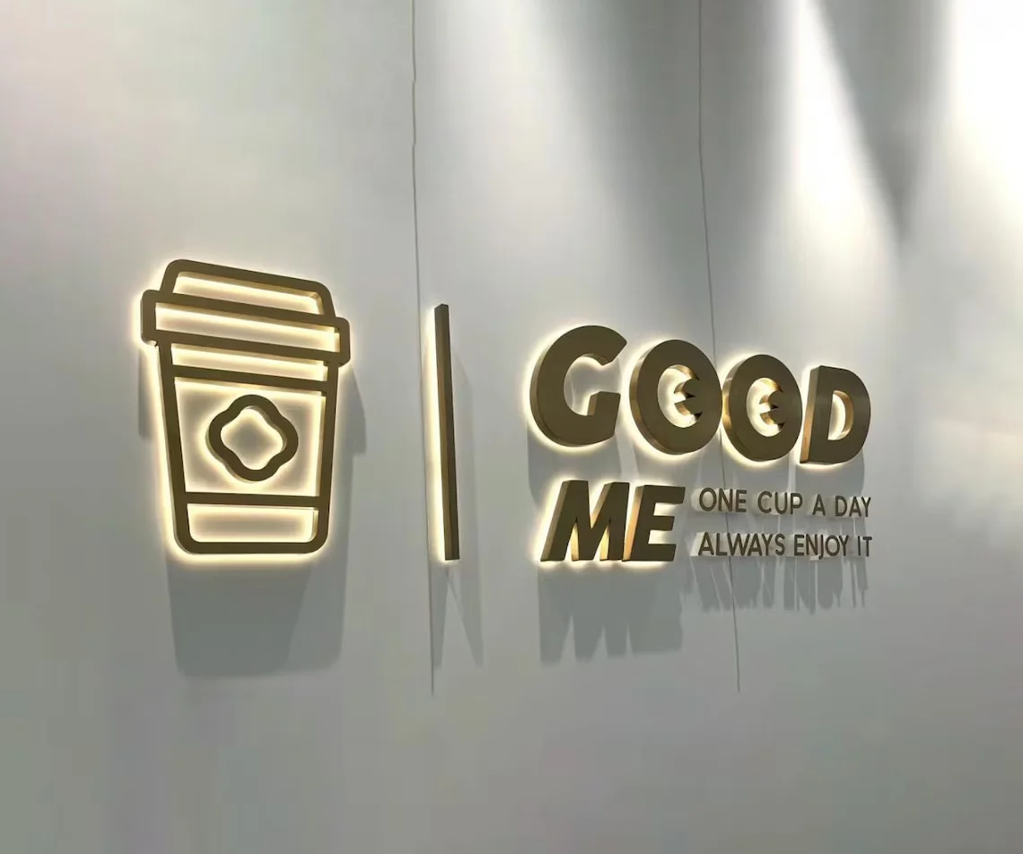 3D Business Logo Metal Backlit Sign Custom LED Metal Storefront Signage Salon  Metal Letters Outdoor Backlit Sign Wall Decor-6