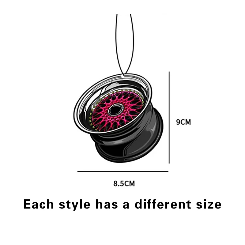 Auto Parts Design Car Air Freshener Hanging Car Rear View Solid Paper Wheel Rim Piston Car Diffuser Interior Accessories Pendant-4