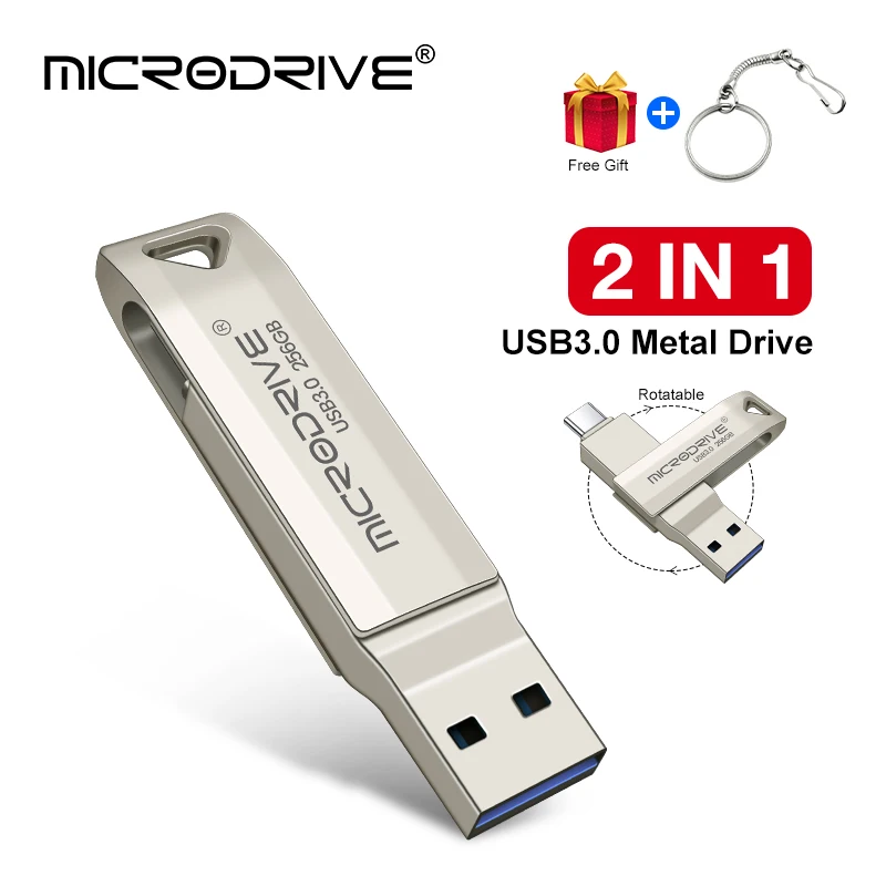 2 in 1 OTG USB-C Flash Pen Drive Metal Memory Stick Usb 3.0 flash Disk 64GB 128GB 256G USB3.0 Dual C Pendrive-2