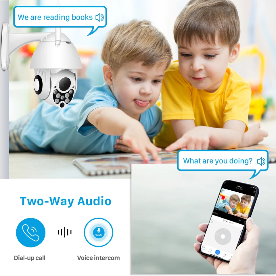 YCC365 Plus PTZ Wifi Camera Outdoor 1080P HD CCTV Security Camera 4x Zoom Waterproof Speed Dome Wireless Surveillance Camera New-5
