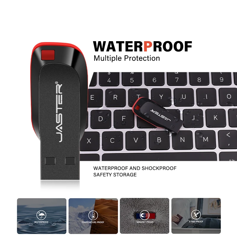 JASTER Plastic USB Flash Drive 128GB Key Chain Memory Stick 64GB Mini Pen Drive 32GB Black Creative Business Gift 16GB 8GB 4GB-6