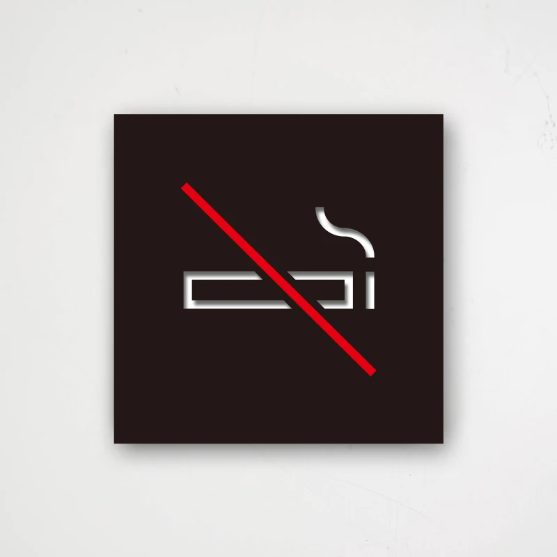 No Smoking Warm Reminder Sign Bathroom Signage Stickers Prohibited Entry Mother and Baby Lift Public Place Sign Mall Office Sign