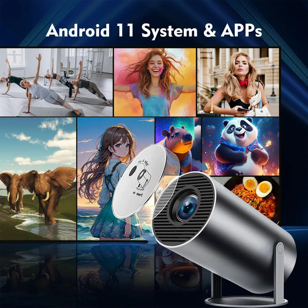 DITONG HY300 Plus HD Projector portatil 4K 1280x720P Android  LED Video Home Theater Cinema Phone mini Proyector Movie HY300 pro-6