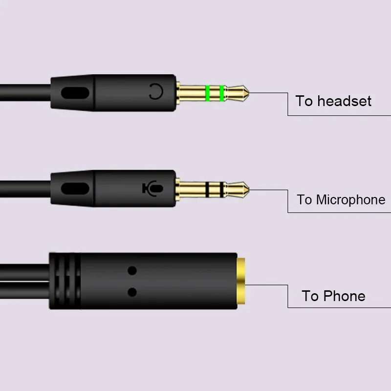 Y Splitter Cable 3.5mm 2 in 1 Male To Female AUX Audio Cable MP3 MP4 Stereo Plug Adapter Jack For Headset Headphone computer-5