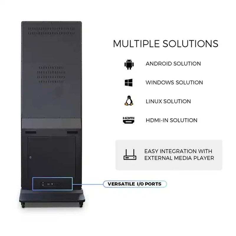 KINGONE 85 Inch Full Screen Floor Stand Digital Signage Android Advertising Player Poster Touch Screen Lcd Display Kiosk-3