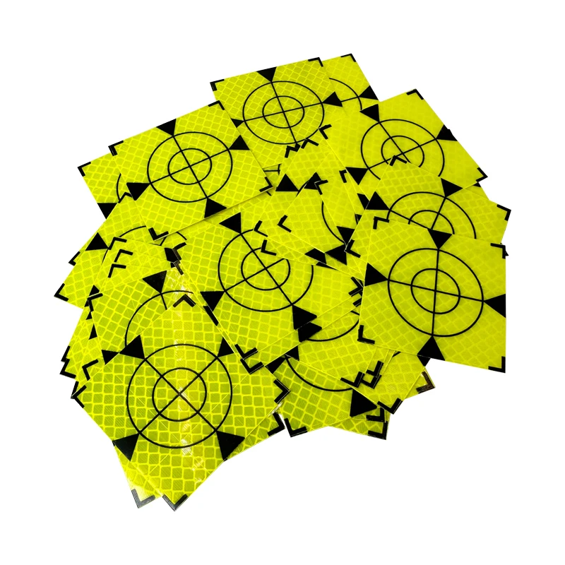 100pcs Size 60mm 20 30 40 50 80 Reflector Sheet For Total Station Survey Geography Fluorescent Green Triangle Reflective Sticker-6