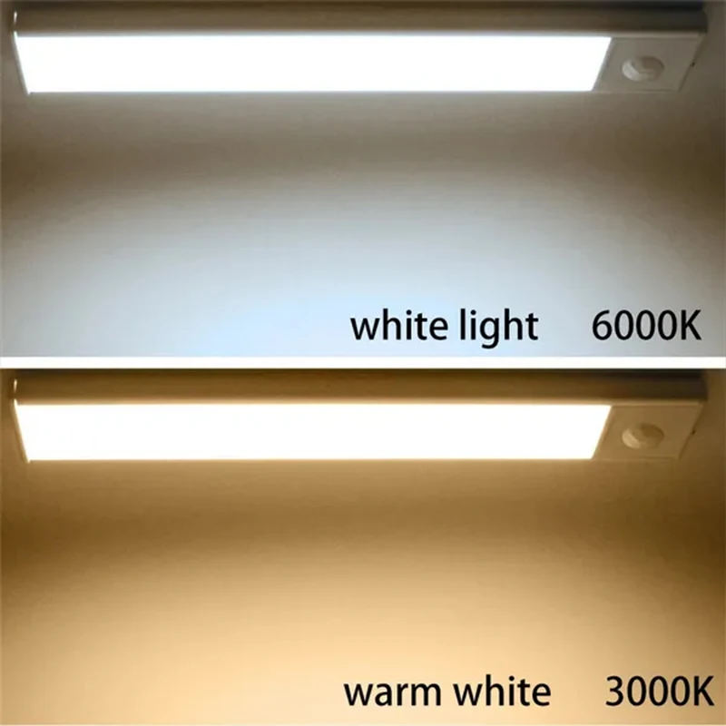 PIR Motion Sensor LED Under Cabinet Lamp Dimmable Rechargeable Night Light Stairs Closet Room Aisle Tube Bar Detector Bulb-3