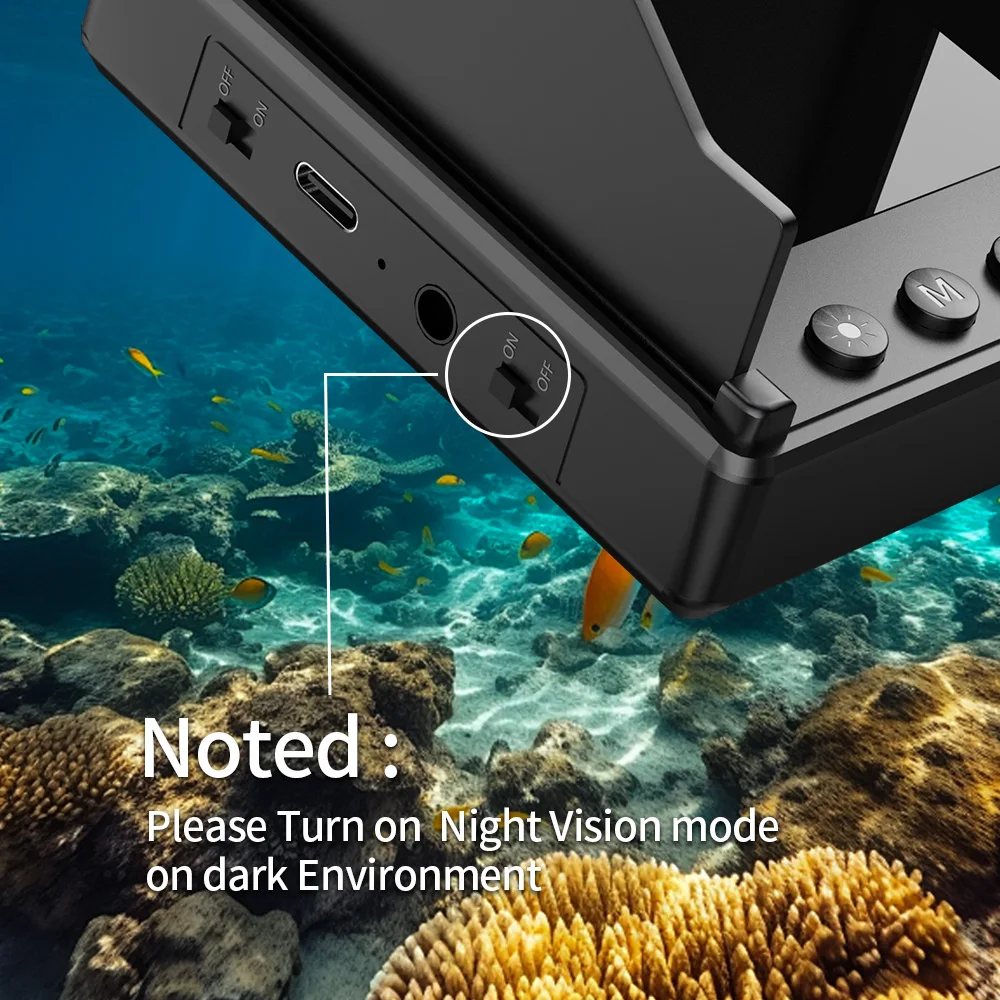 Portable Fish Depth Finder Water Handheld 1080P 4.3 Inch LCD Fish Finder Underwater 120° Fishing Camera With Night Vision-3