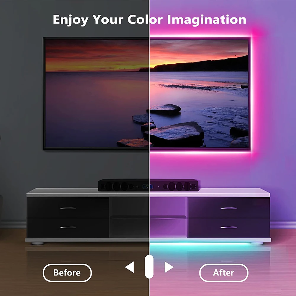 USB LED Strip Light Bluetooth Tape RGB Lights SMD5050 5V Flexible LED Lamp Tape Ribbon Self-adhesive TV Desktop Diode Backlight-2