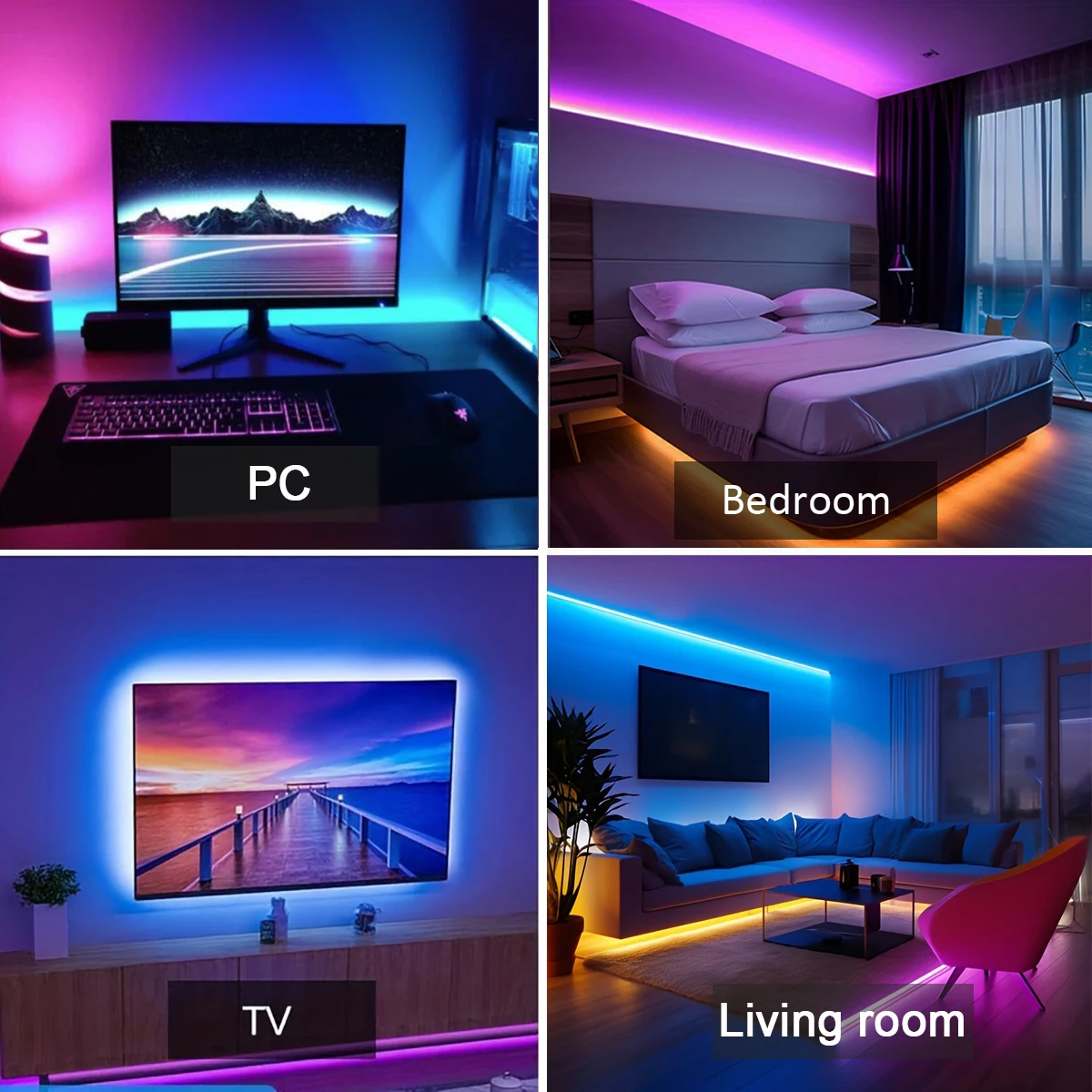 RGB Led Strip Lights 5m 10m 20m 30m Led Room Light with APP Control Flexible Ribbon Luces Led Tape for Room Bedroom Decoration-6