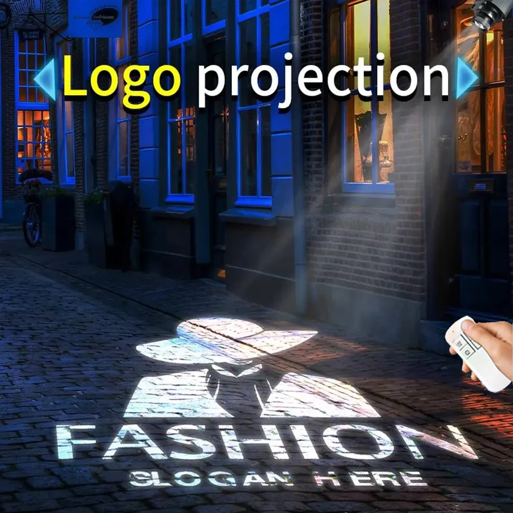 Custom Logo Projector Light Custom Logo Lamps Outdoor LED Rotating Customize Logo Spotlight for Commercial Shop Entrance Floor