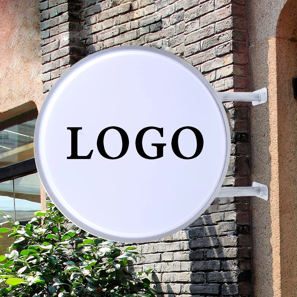50cm Waterproof LED Double Sided Round Advertising Lightbox 110V/220V Outdoor Advertising Neon Sign Light Box-3