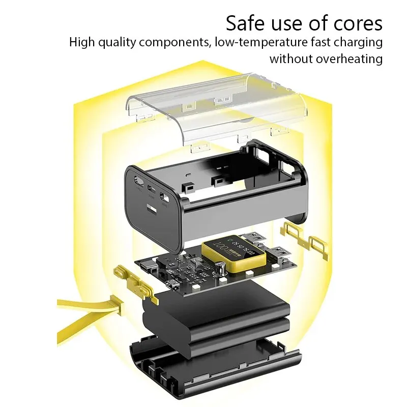 3*18650 Power Bank Cases Battery Storage Box Night Light Dual USB Charge DIY Shell for iPhone Xiaomi 18650 Battery Storage Box-3