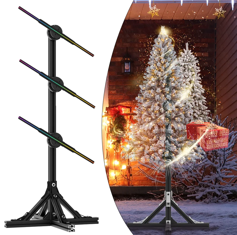 3D Holographic Fan Projector Wifi HD LED Signage Holographic Player Advertising Neon Support Wireless Upload Video Shop Bar-4