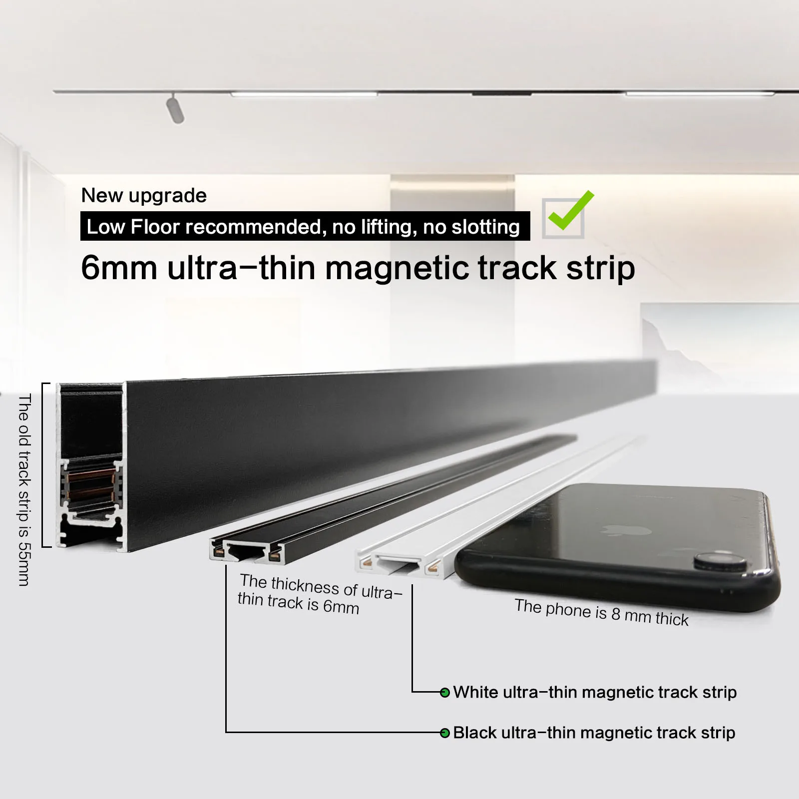 ST1 Series 3CCT Black White Ultra Thin Slim Magnetic Track Lamp Cell Light High Hardness Modern Flexible Fixture Living Home-4