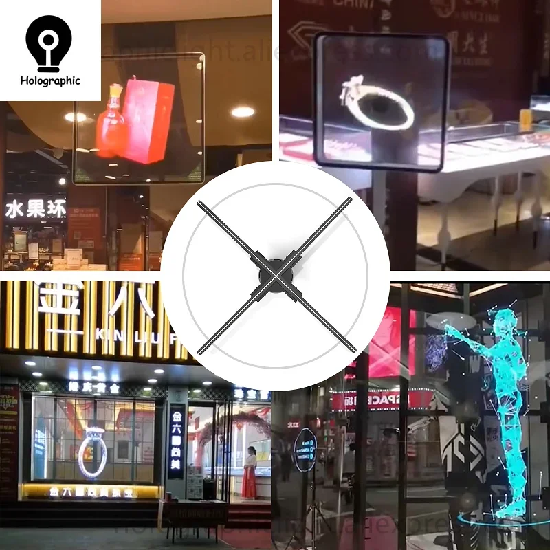 40-85cm 3D Fan Hologram Projector Wifi Control Remote Commercial Advertising Display Hologram Projector Transmit Picture Video-3
