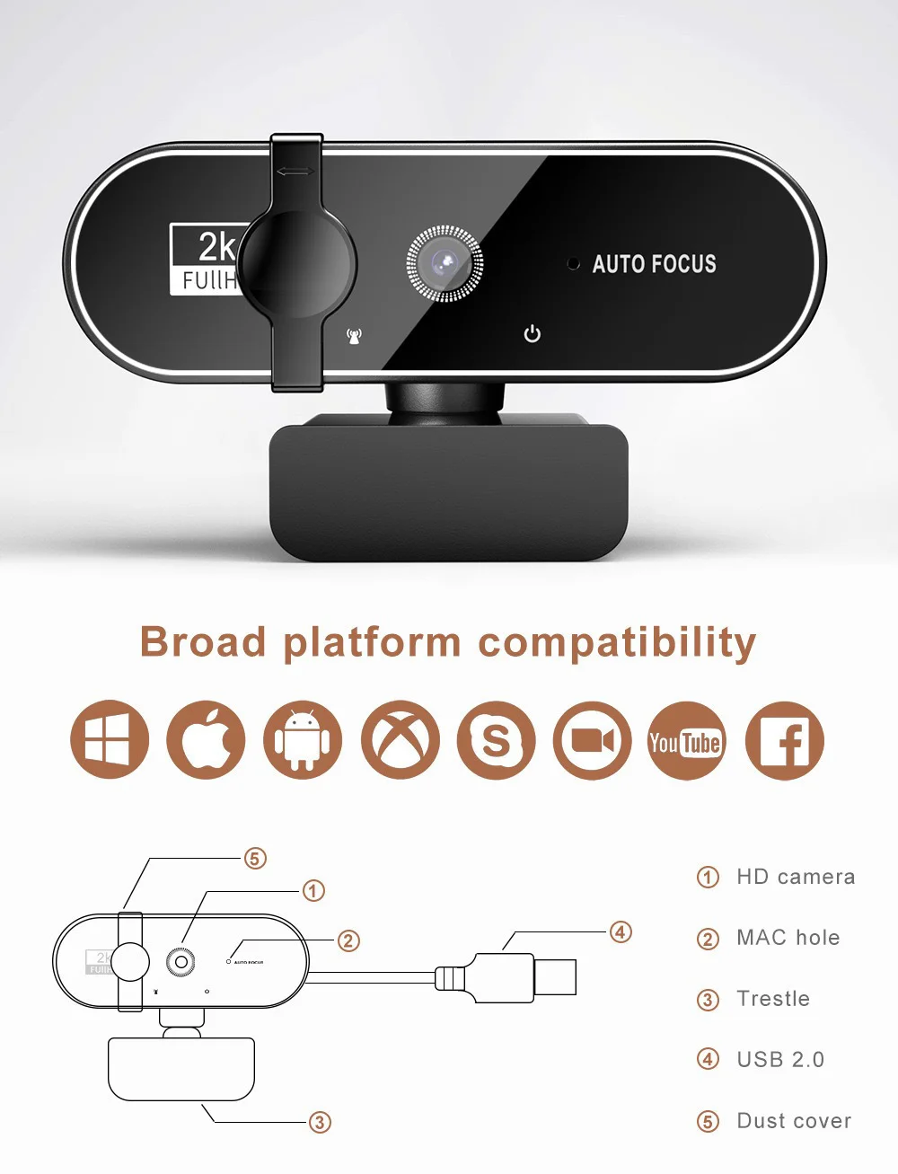 Xiaomi 1080P Mini Camera 4K Full HD Webcam Microphone 30fps USB Web Camera For Auto Focus PC Laptop Video Shooting Camera Mijia-6