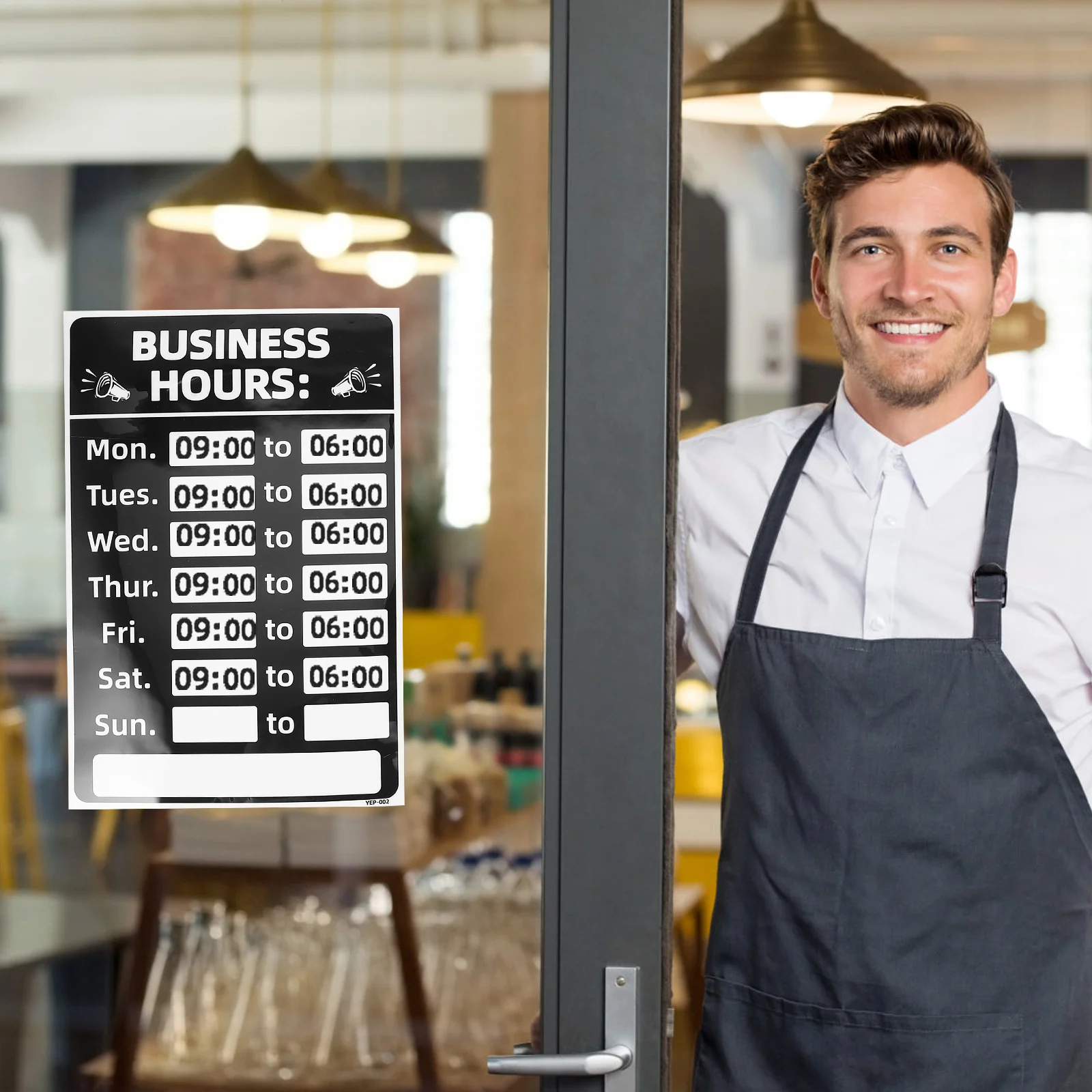 PVC Erasable Signage Stationery Store Operation Hours Sign Business Opening Closed Labels Adhesive Signs Stickers Business Hours-2