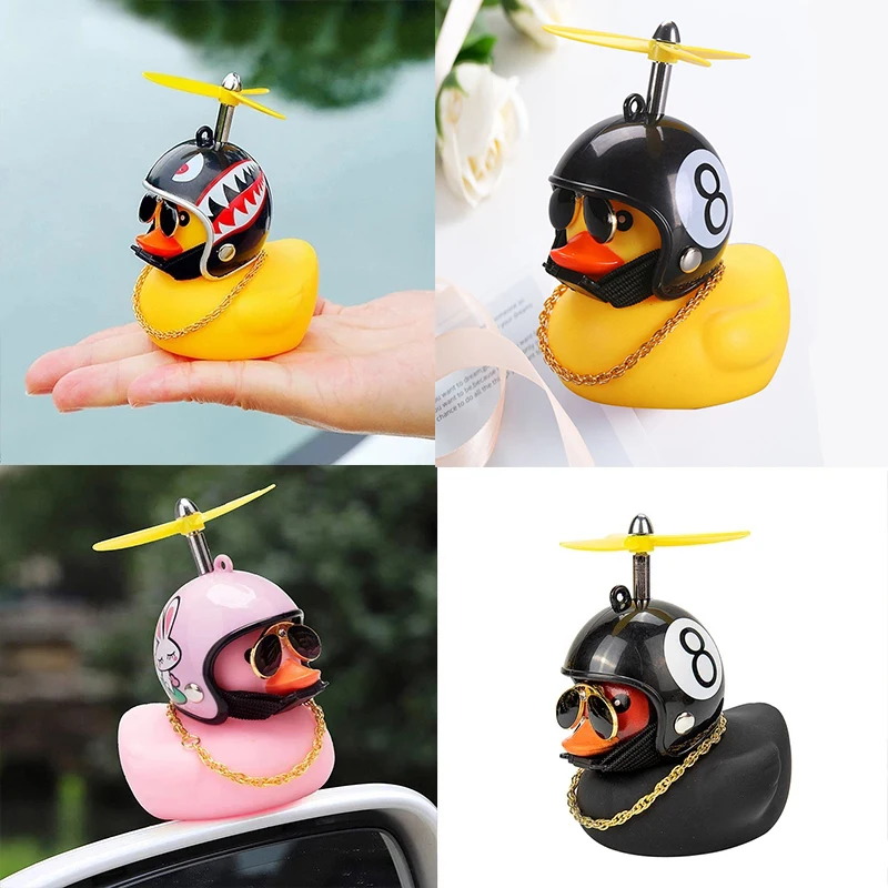 Car Broken Wind Helmet Small Yellow Duck Car Decoration Accessories Wind-breaking Wave-breaking Duck Cycling Decor Goods Gift-6