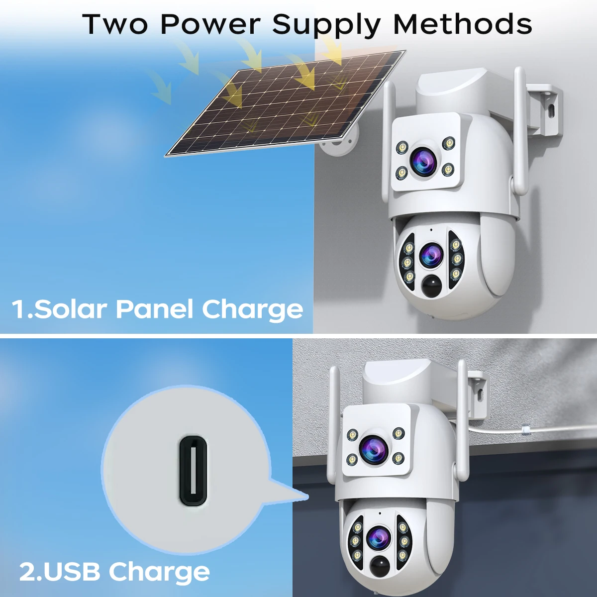 JOOAN 4K Solar Security Camera Wireless Outdoor Dual Lens Solar IP Camera PIR Color Night Vision Auto Tracking Battery CCTV Cam-3