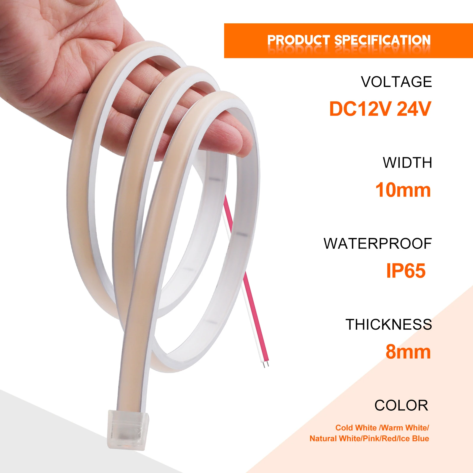 Waterproof COB LED Strip Light 12V 24V Flexible LED Neon Light 0.5-20M 320LEDs High Density Linear Lighting COB LED Lights-5