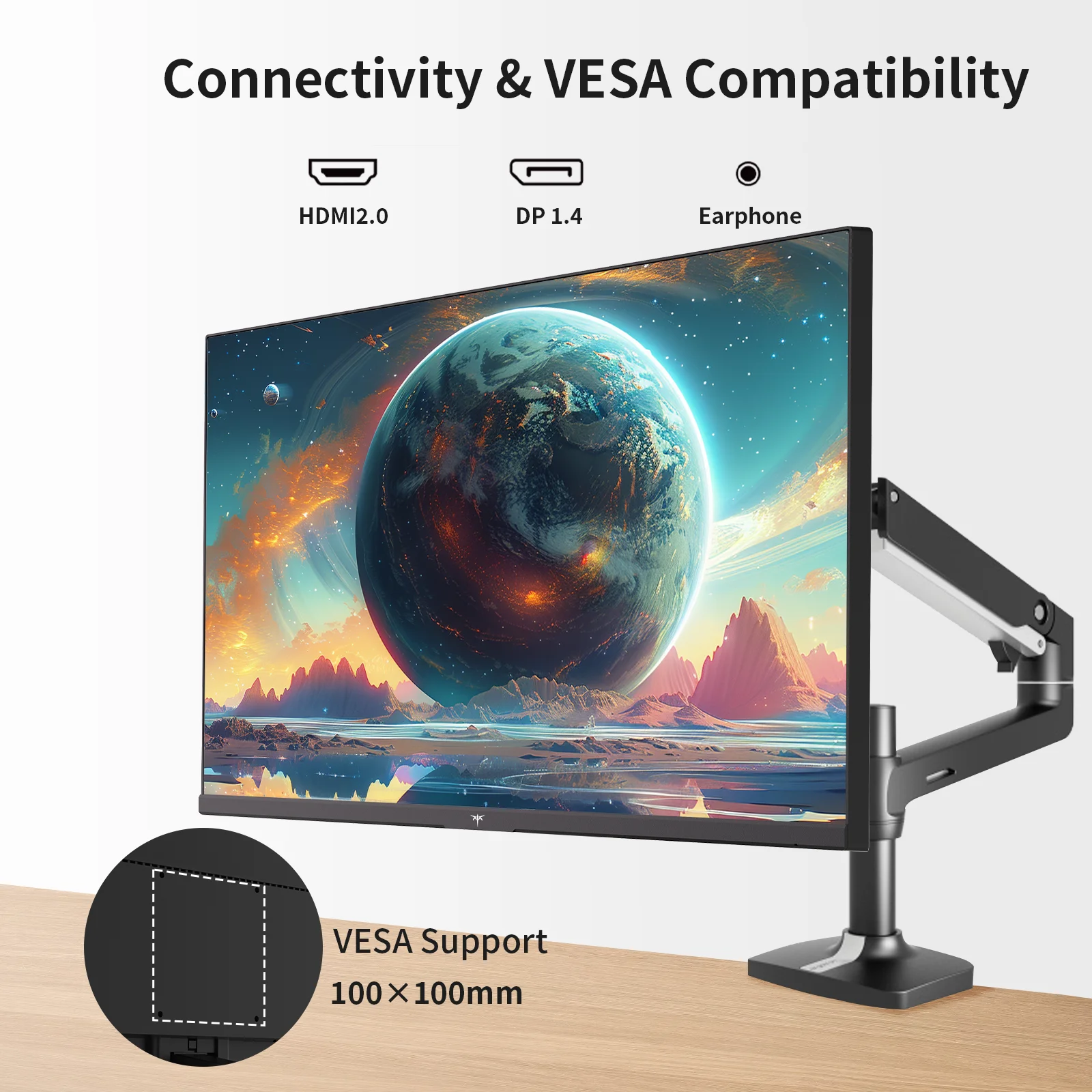 KTC H27T27 27inch QHD 100Hz Gaming Monitor 2560x1440 IPS Fast Panel Screen 16:9 ELED 1ms GTG Response Time 99% sRGB HDR10-5