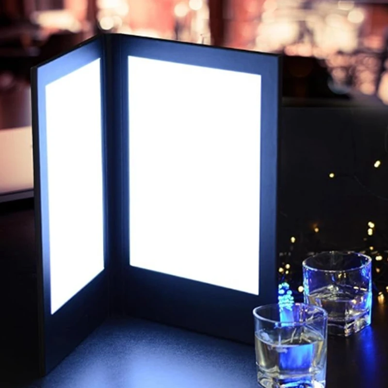 YLS-Rechargeable LED Light Menu Book PU Leather Display Book Night Club Restaurants Beer Bar Shop Cafe-6