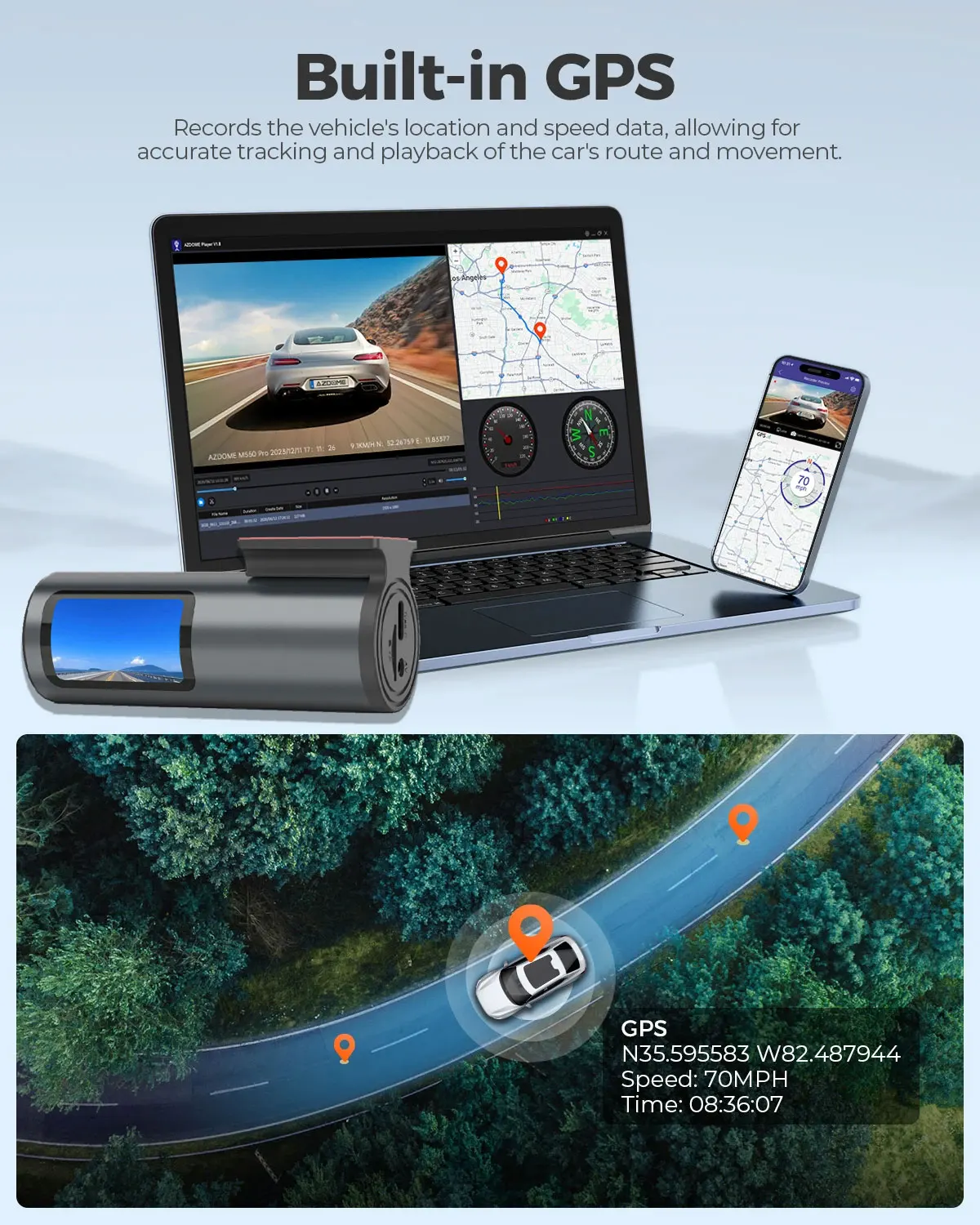 4K WiFi Front Dash Cam with APP Control 24H Parking Monitor GPS 140°FOV Mini Car DVR Night Vision Loop Recording-4