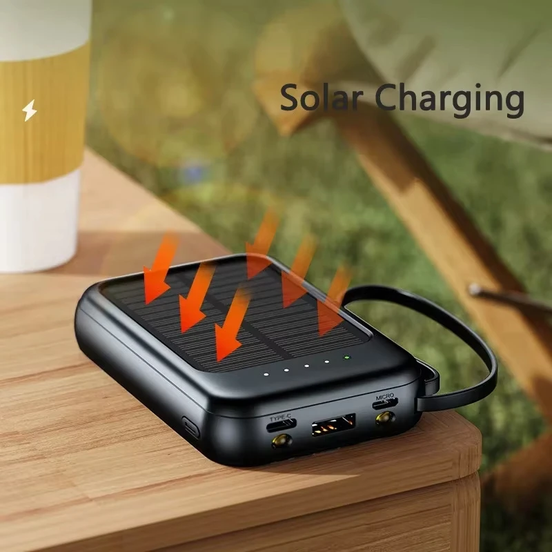 Xiaomi 50000mAh High Capacity Solar Power Bank Built Cables Solar Charger 2 USB Ports External Charger Powerbank LED Light NEW-2