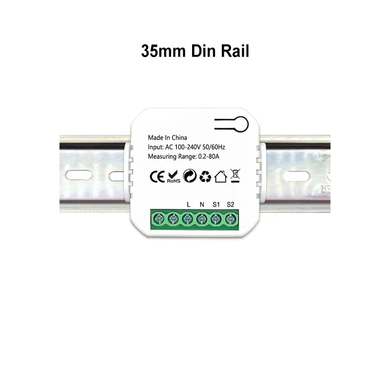 Tuya Smart Life ZigBee Clamp Power Digital Meter Energy Monitor 80A CT Din Rail App Electricity Statistics AC 110V 240V 50/60Hz-3