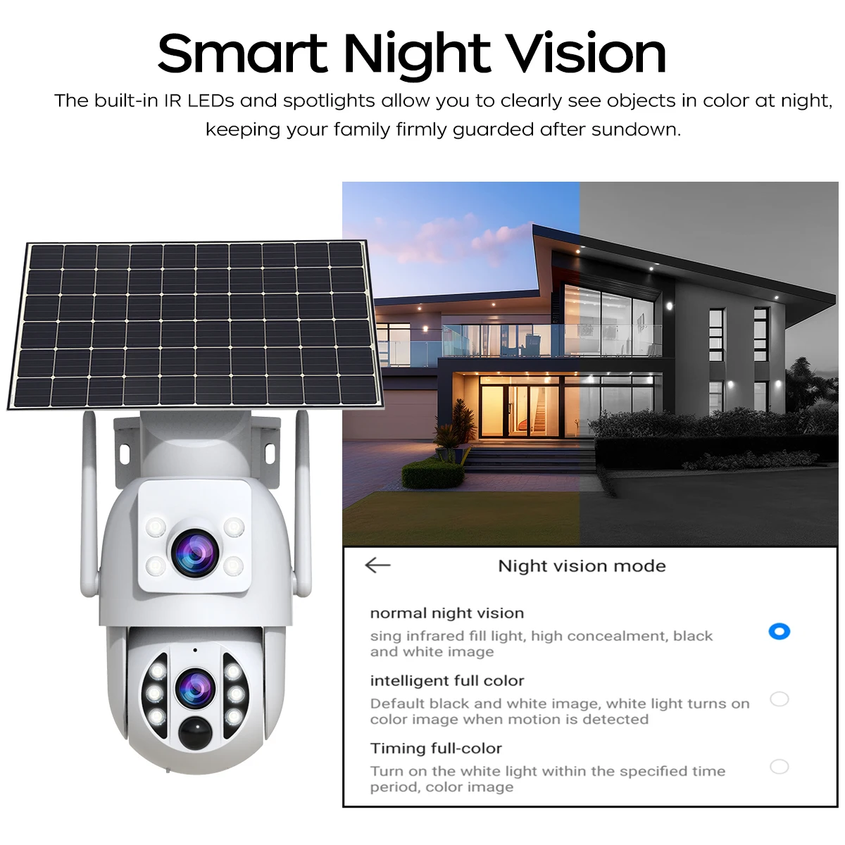 JOOAN 4K Solar Security Camera Wireless Outdoor Dual Lens Solar IP Camera PIR Color Night Vision Auto Tracking Battery CCTV Cam-6
