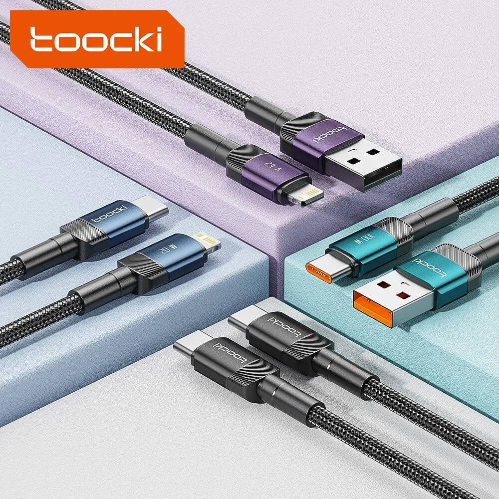 Toocki USB Type C Cable Fast Charging USB C Charger Cord For For iPhone 15 14 13 12 11 Huawei P40 P30 Realme Oppo Oneplus 1m 2m-5