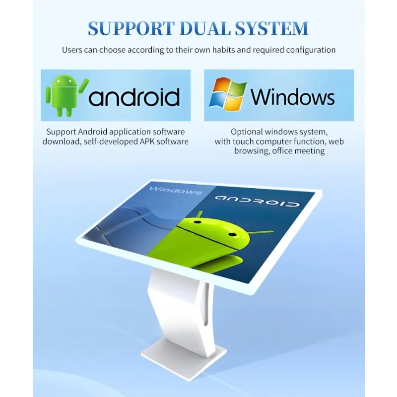 43 50 55 65 Inch Floor Standing Interactive Touch Screen Display Kiosk Android Information Kiosk Self Service Kiosk-4