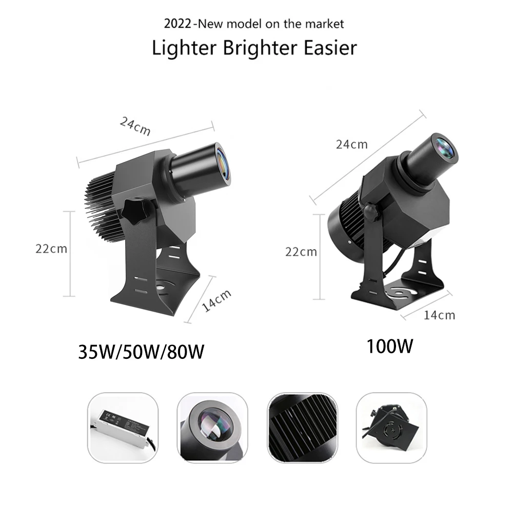 Custom Led Hd Indoor Door Head Projector Outdoor Waterproof Rotating Advertising Image Projection Lamp Gobo Logo Projector-3