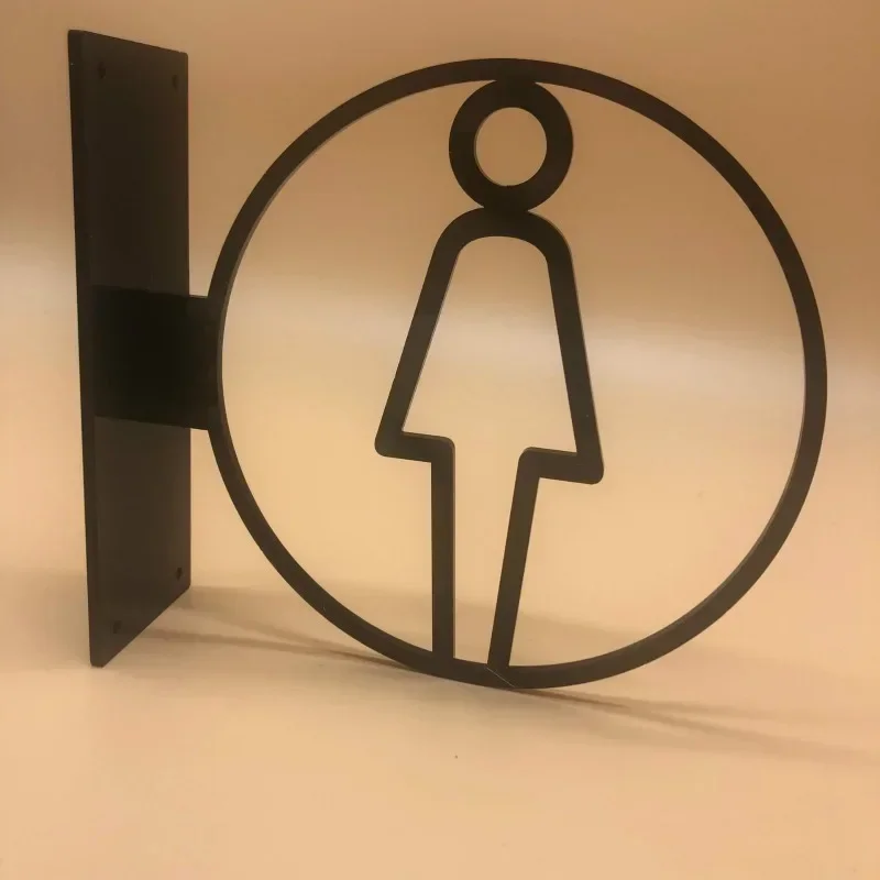 Side-mounted Toilets Plaque Men's and Women's Bathroom Signage Hotel WC Toilet Signage Restroom Reminder Public Toilet Signage-3
