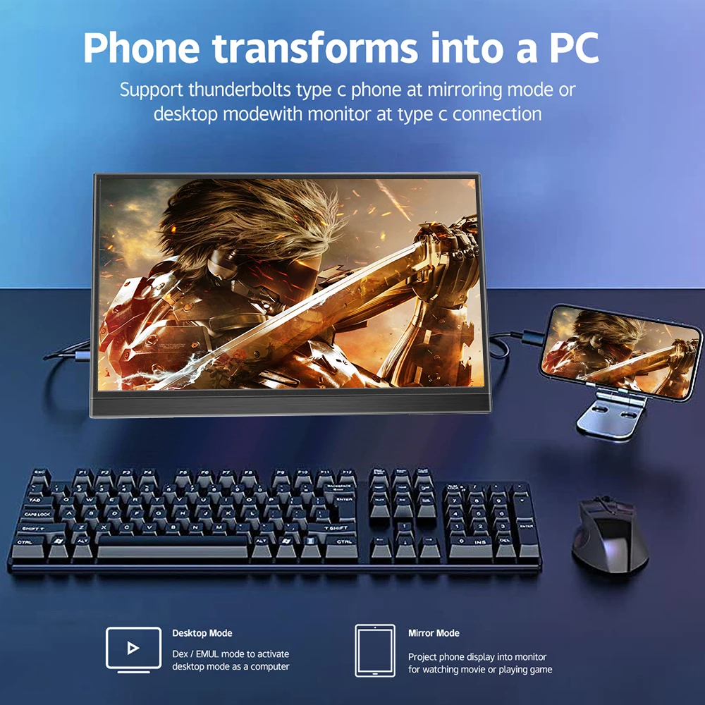 Touchscreen Portable Monitor 14/15.6/16 inch HD LED Display Laptop Monitor Travel Monitor for Raspberry Pi/Laptop/PS3/PS4 Xbox-5