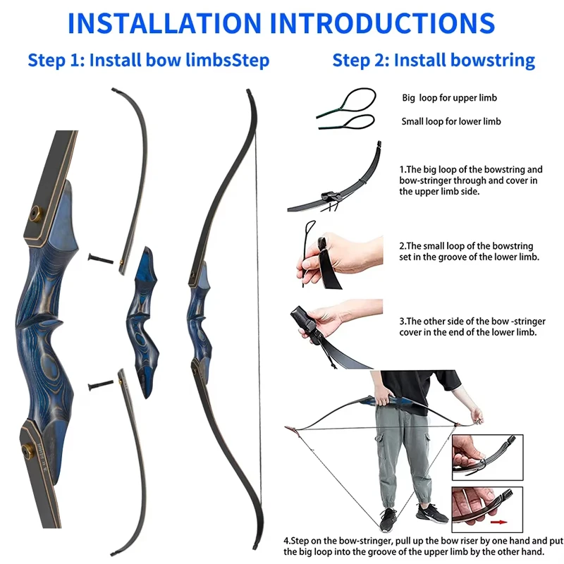 Archery 60in Left/Right Wooden Hunting Bow Traditional Recurve Bow Laminated Craft Longbow For Outdoor Shooting Hunting Gifts-2